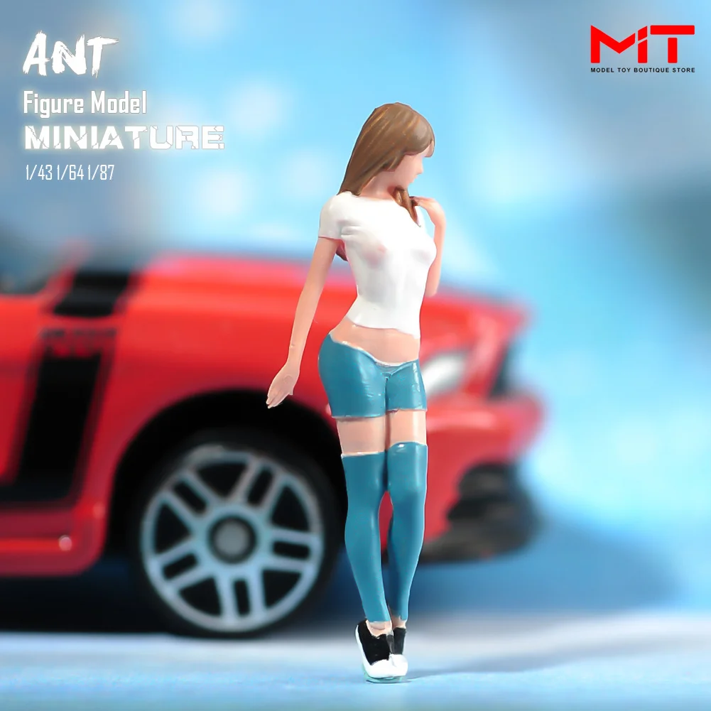 Miniatures Figurine 1/87 1/64 1/43 1/24 Fashion Beauty Girl Scene Props Painted/Unpainted Figures Model For Cars Vehicles Toy