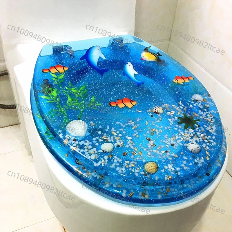 Advanced Resin Thickened Toilet Cover in The Bathroom, UVO Type Universal Ordinary Buffer, Silent Colored Toilet Seat