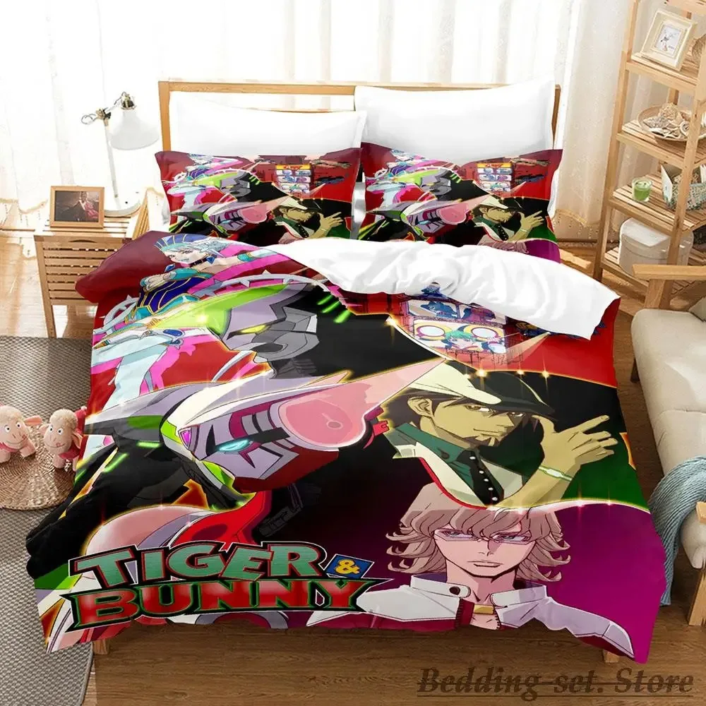 New Tiger & Bunny Bedding Set Single Twin Full Queen King Size Bed Set Adult Kid Bedroom Duvetcover Sets Anime parure de lit Bed