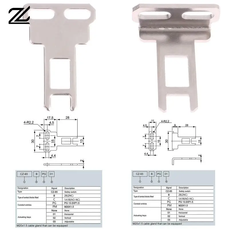 CZ93-K2 / CZ93-K1Door Safety Interlock Switch Actuating Key Direct Acting Bolt Tool For CNC Mill 3D Printer Door Switch