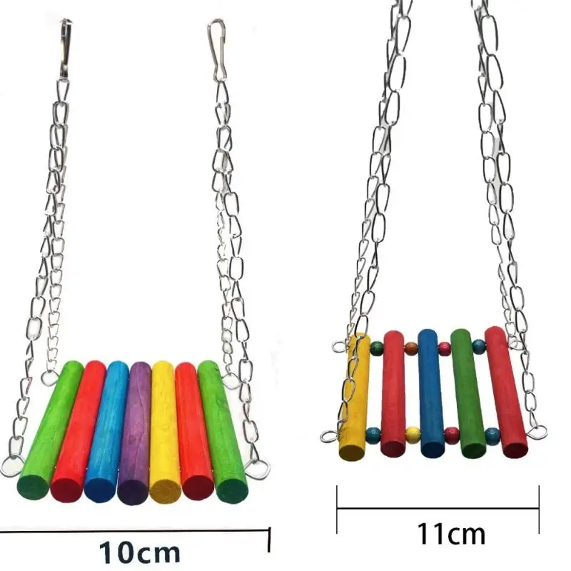 Image 6: Jouets d'escalade pour oiseaux, accessoires de cage à oiseaux, balançoire colorée pour oiseaux, échelle nuage, station d'escalade, balançoire à poteau, jouets à mâcher pour oiseaux