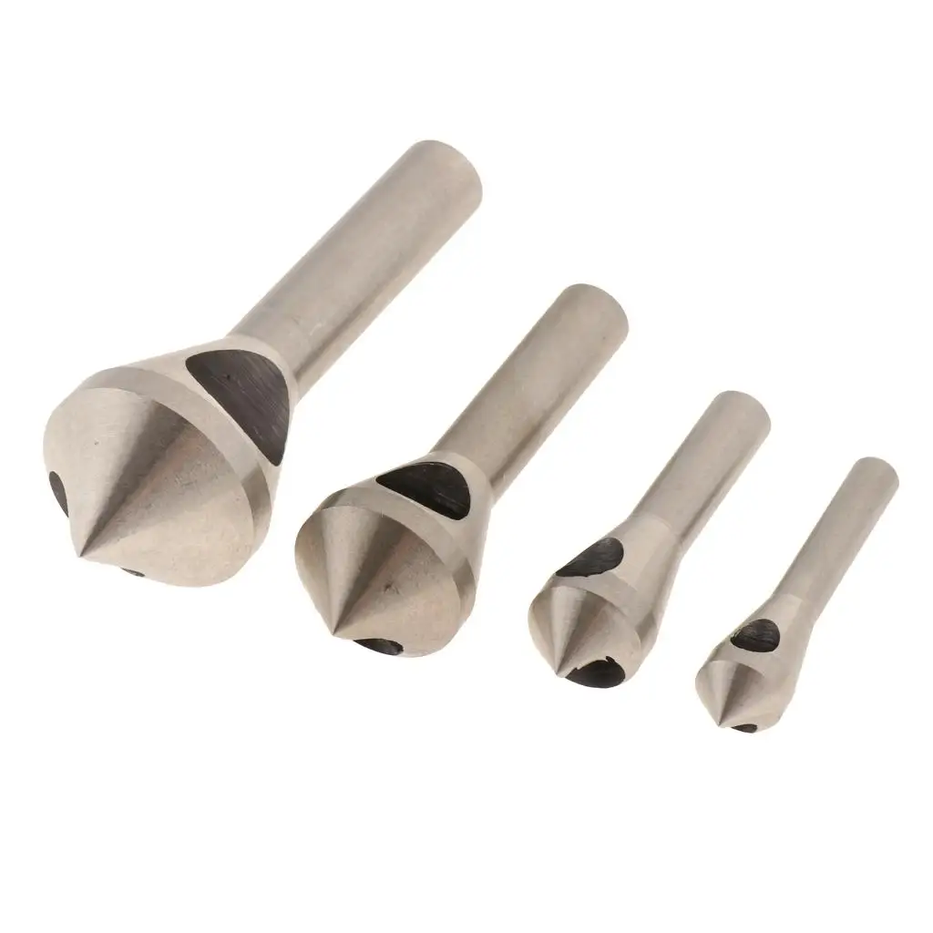 Chamfer Drill Bit Set High Speed Steel Deburring Hand Tool Punch Cutter for Wood and Metal Craft