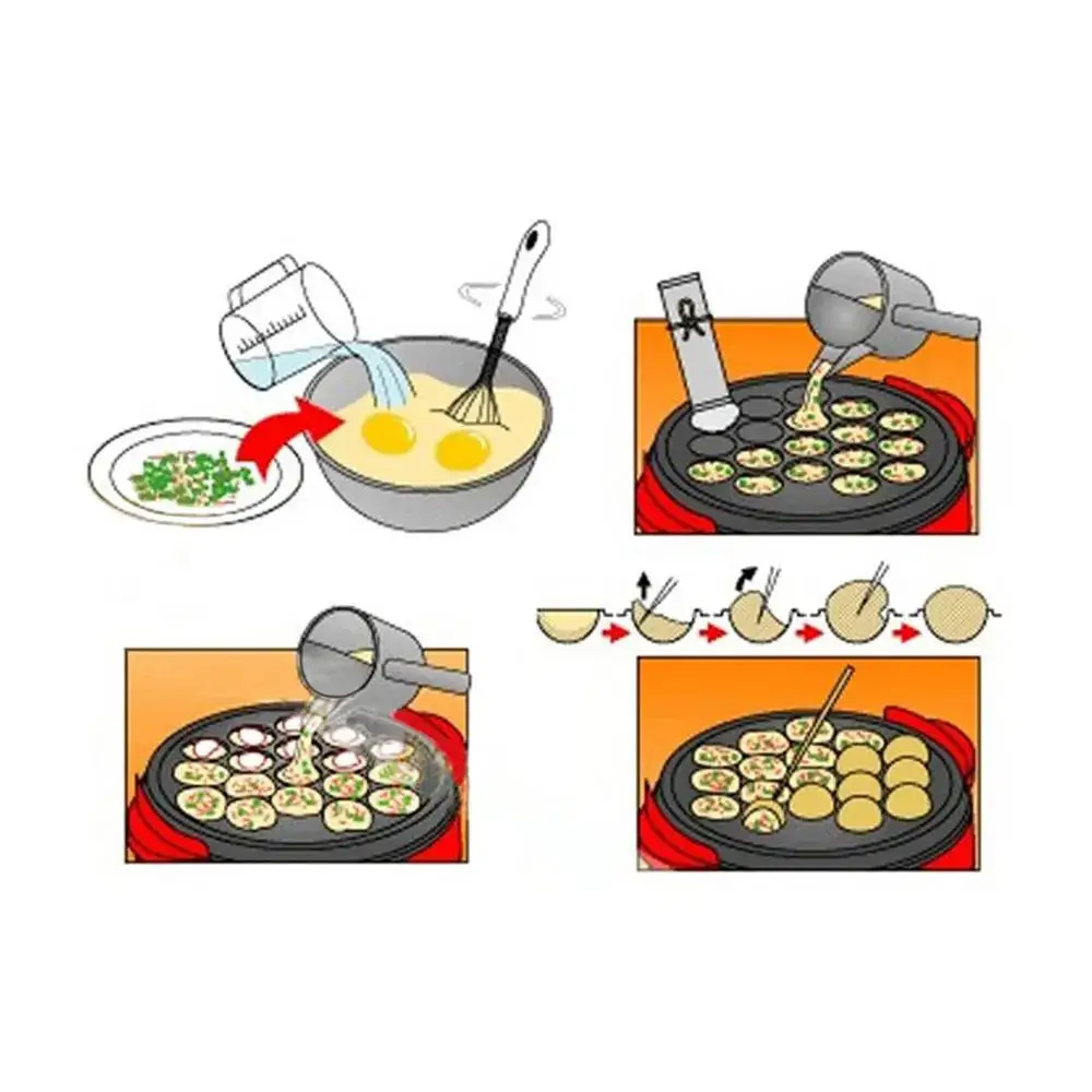 220V Octopus Grill Pan Baking Machine Household Electric Takoyaki Maker 650W Octopus Balls Grill Pan Professional Cooking Tools