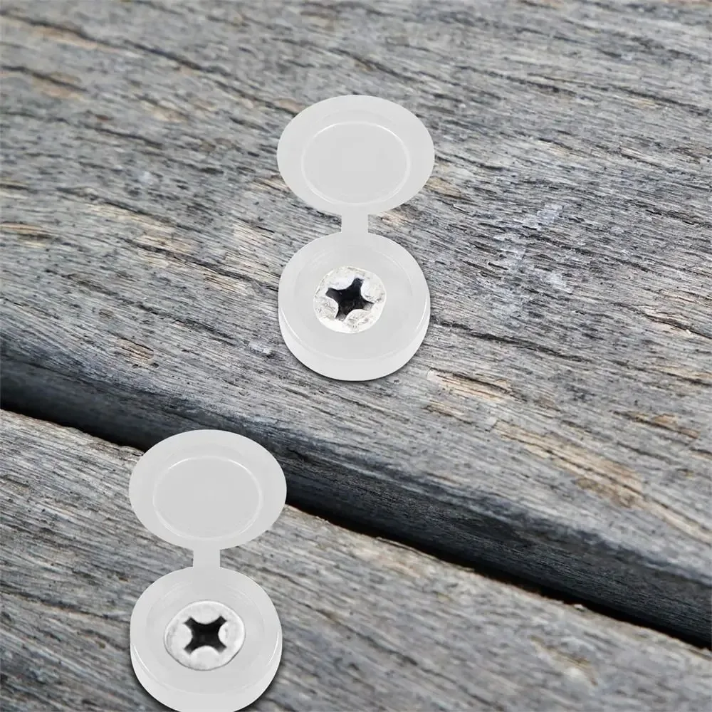 100Pcs White Screw Decorative Cover Bolts Hardware Self-Tapping Plastic Screw Cap Cover Car Furniture Decorative Nuts Cover