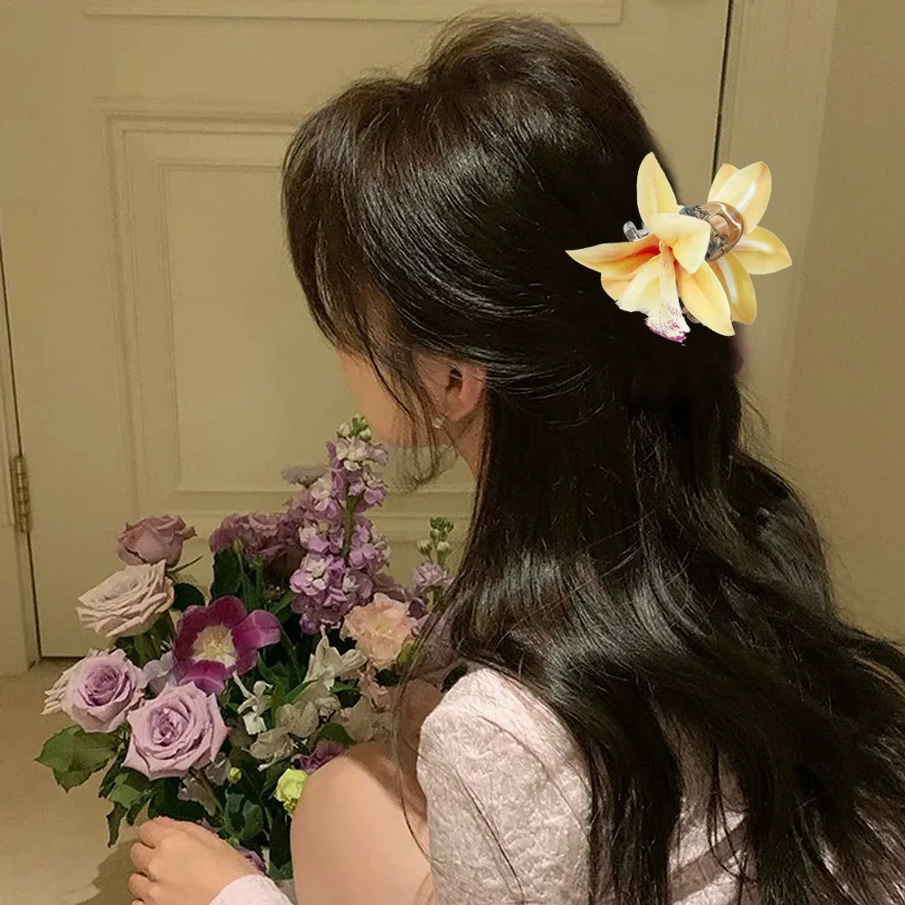 

Cloth Flower Hair Clip Vacation Style Seaside Artificial Flower Hairpin Duckbill Clip Headdress Bohemian Style Hair Clip Beach