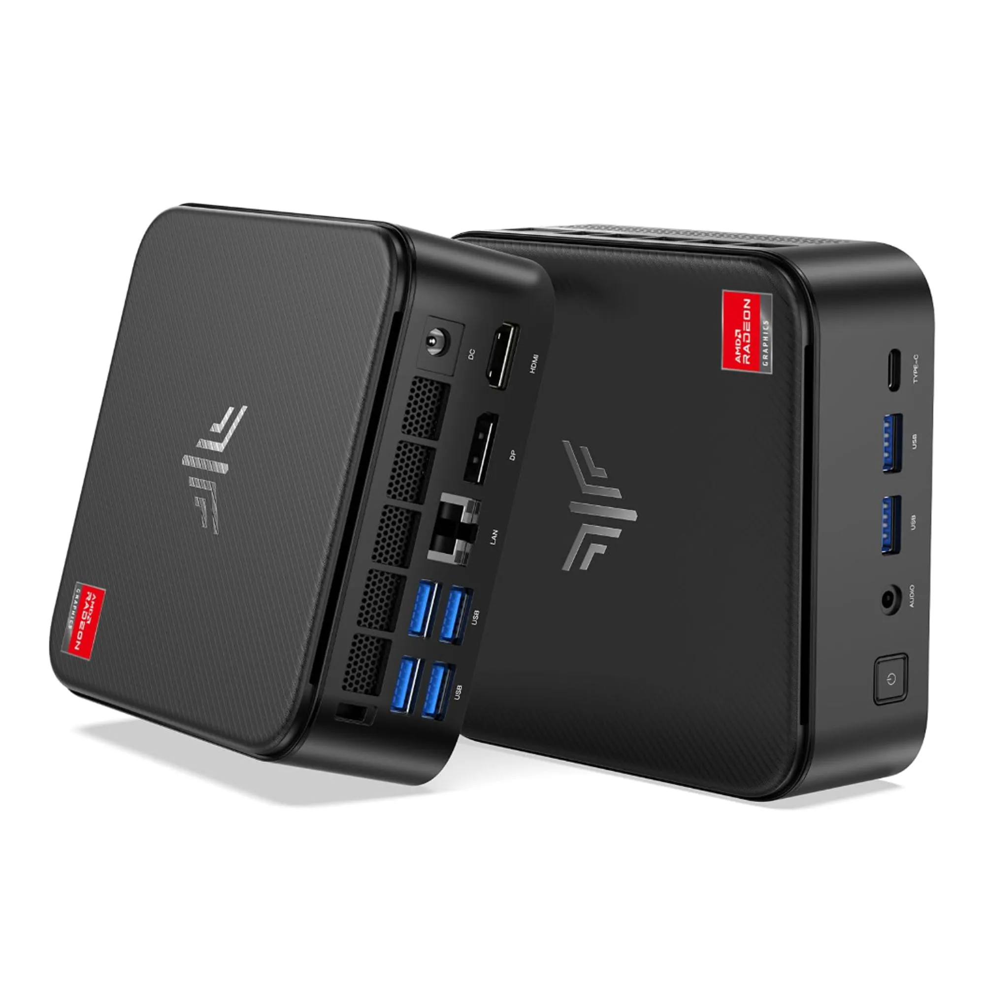 NIPOGI Mini-PC mit AMD Ryzen 7 7735HS 16GB DDR4 512GB M.2 SSD Mini-Gaming-PC mit USB Typ-C Unterstützt Dreifach-4K-Anzeige