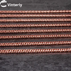 Vinterly Cuban Chain Long Necklace for Men Women Red Copper Adjustable 20/22 Inch Twisted Necklaces Anti-scratch Chain Jewelry