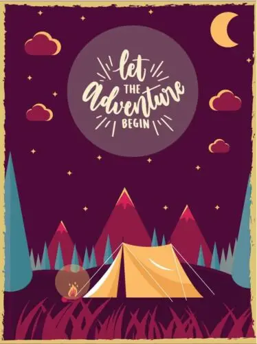 Metal plaque vintage retro style Let The Adventure Begin Classic tin door sign