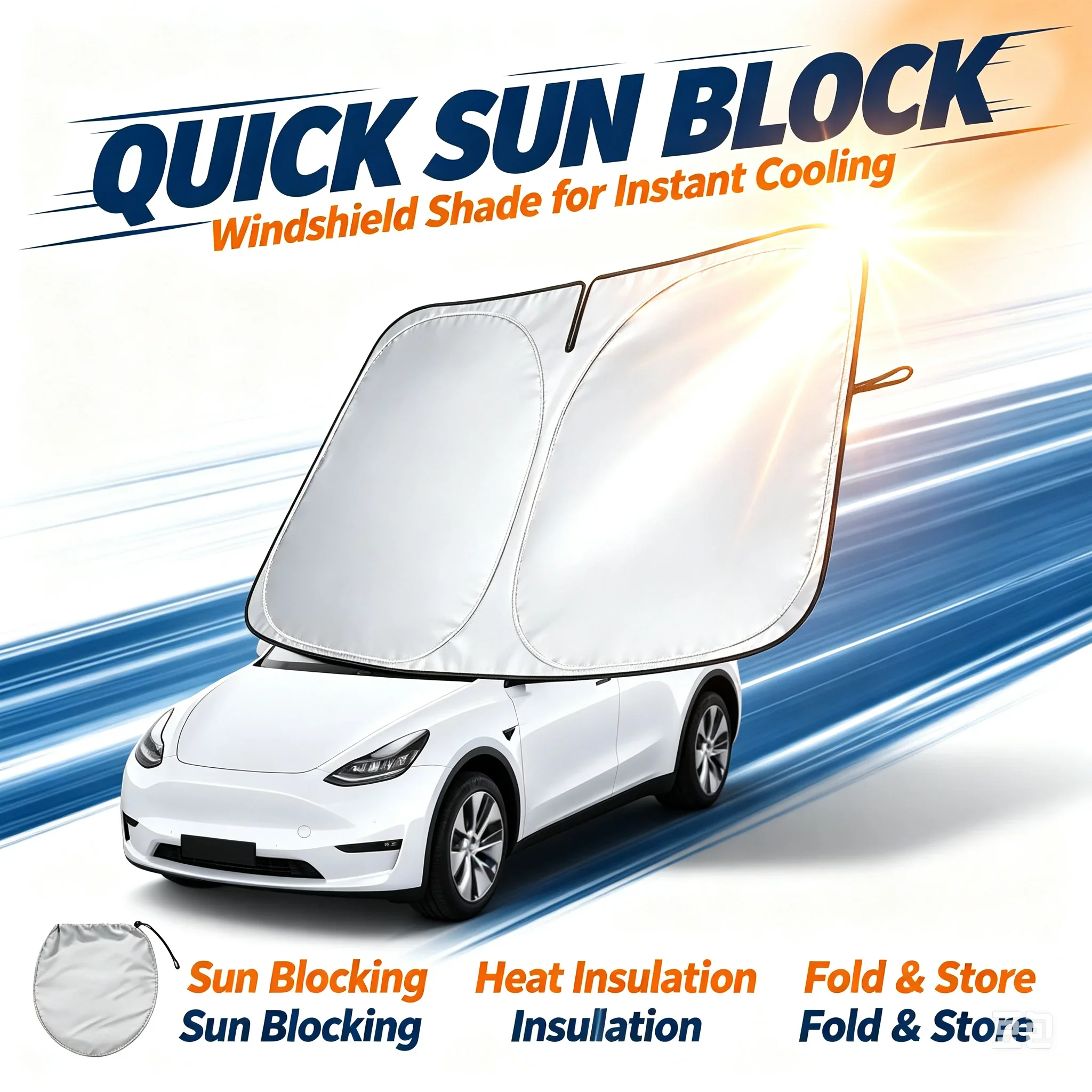 Pare-soleil de voiture anti-UV, parapluie pare-soleil avant, protection solaire pliable pour l'été, isolation thermique pour siège de voiture