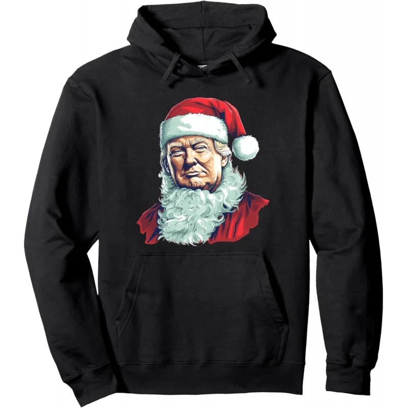 Christmas Trump Santa Outfit Art Portrait Graphic Men Women Pullover Hoodie