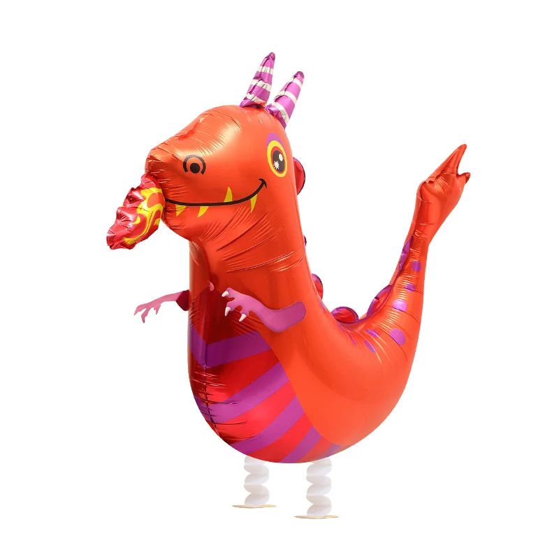 (1Pc) Children\'s Birthday Party Decoration Photo Props Toy Walking Balloon Cartoon Cute Animal Shape Walking Cartoon Aluminum Film Balloon