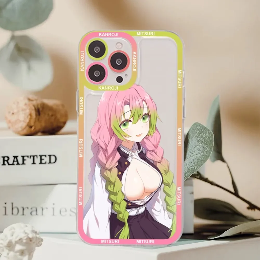 Kanroji Mitsuri anime Phone Case For iPhone 15 11 12 13 14 Mini Pro Max XR  X XS TPU Clear Case - AliExpress 202192403