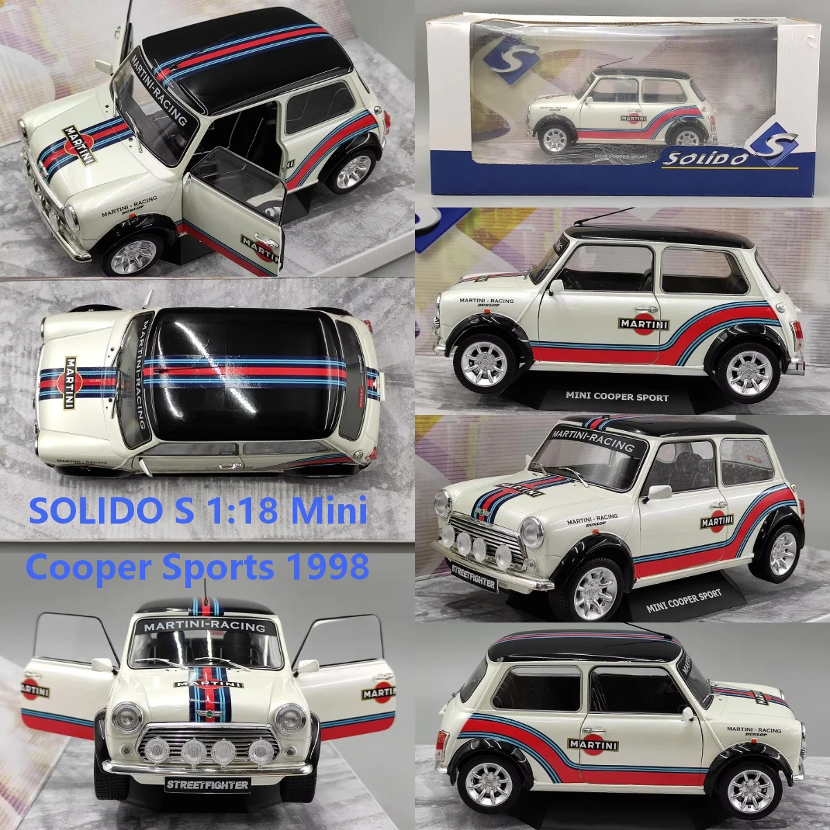 Diecast SOLIDO S 1:18 Scale Mini Cooper Sports Edition 1998 Alloy Car Model