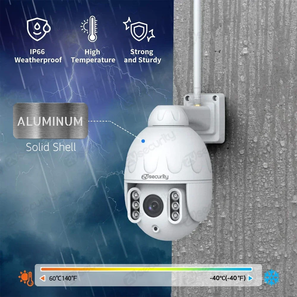 8MP 4K IP Camera 5X Optical Zoom Outdoor WiFi Surveillance Camera Auto Tracking PTZ Human Vehicle Detect Security Camera CamHi