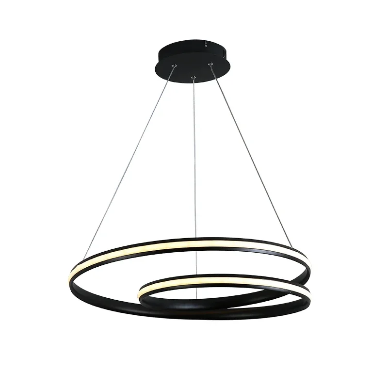 latest design rings acrylic hall light black and gold modern led chandelier ceiling lamp for low ceiling led lights