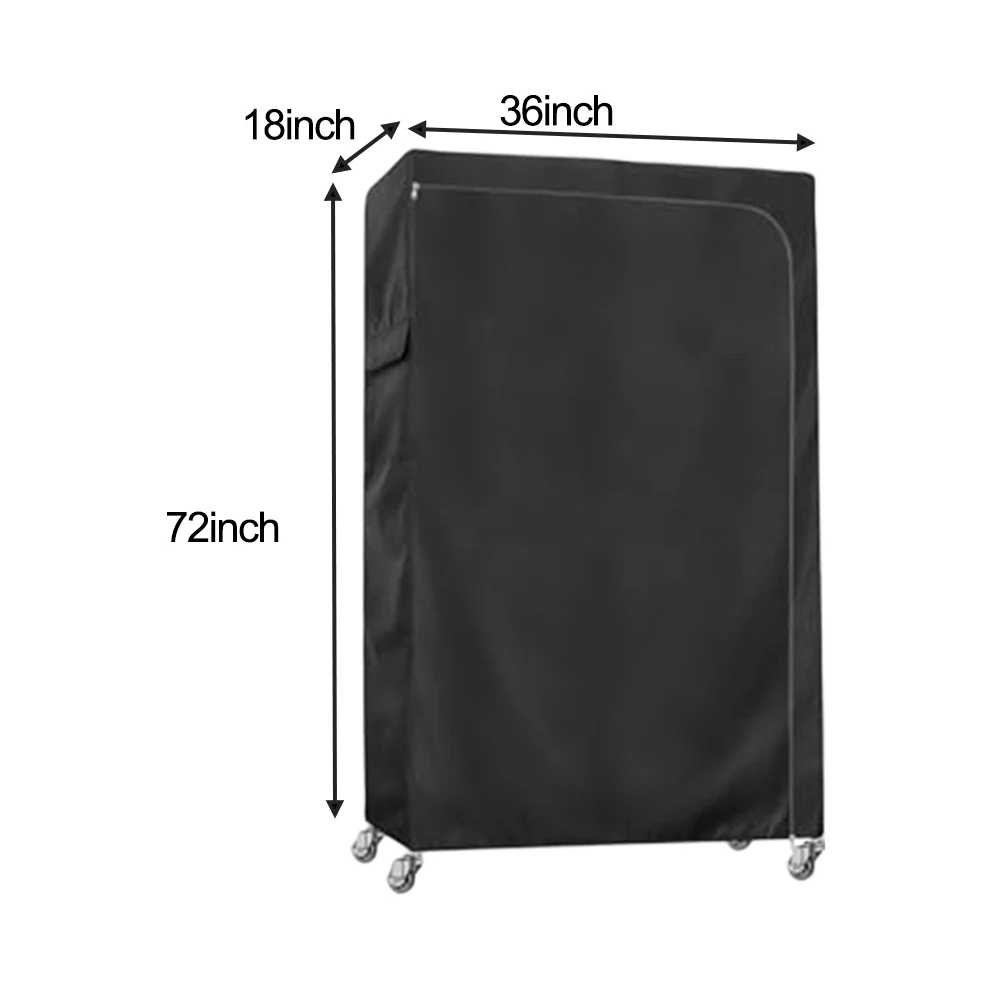 Garment Rack Cover for Clothing Racks 210D Fabric Dustproof Waterproof Cover with Side Storage Pockets and Secure Side Fasteners