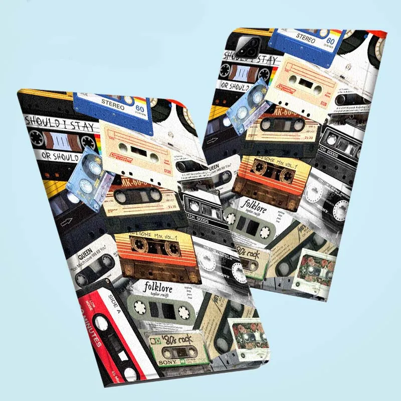 

Vintage cassette art pattern For Xiaomi Redmi Mi Pad 4 5 6 6s 7 8 SE Pro 2 11 Plus Max 12.4 11 11.2 12.5 8.7 inch Tablet Case