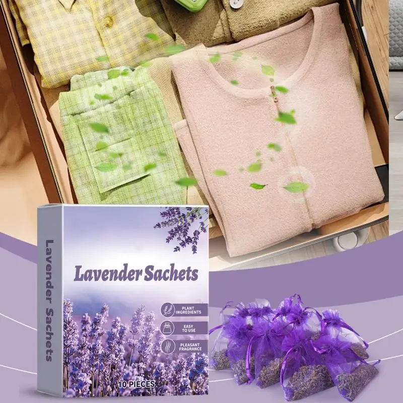 

Lavender Sachet Bags Household Lavender Fragrance Sachet 10X Natural Dried Lavender Sachets For Drawers And Closets Lavender