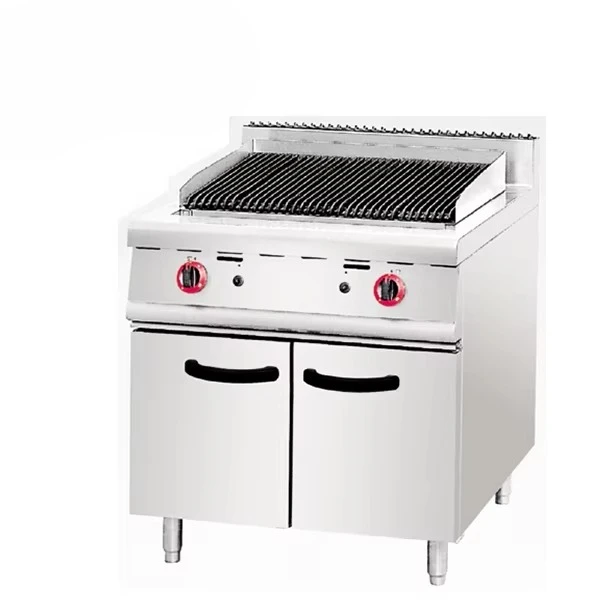 Rock Gas for Hotels & Restaurants Commercial Tone Lava Rock Gas BBQ Grill LPG/NG Kitchen Barbeque with Lava