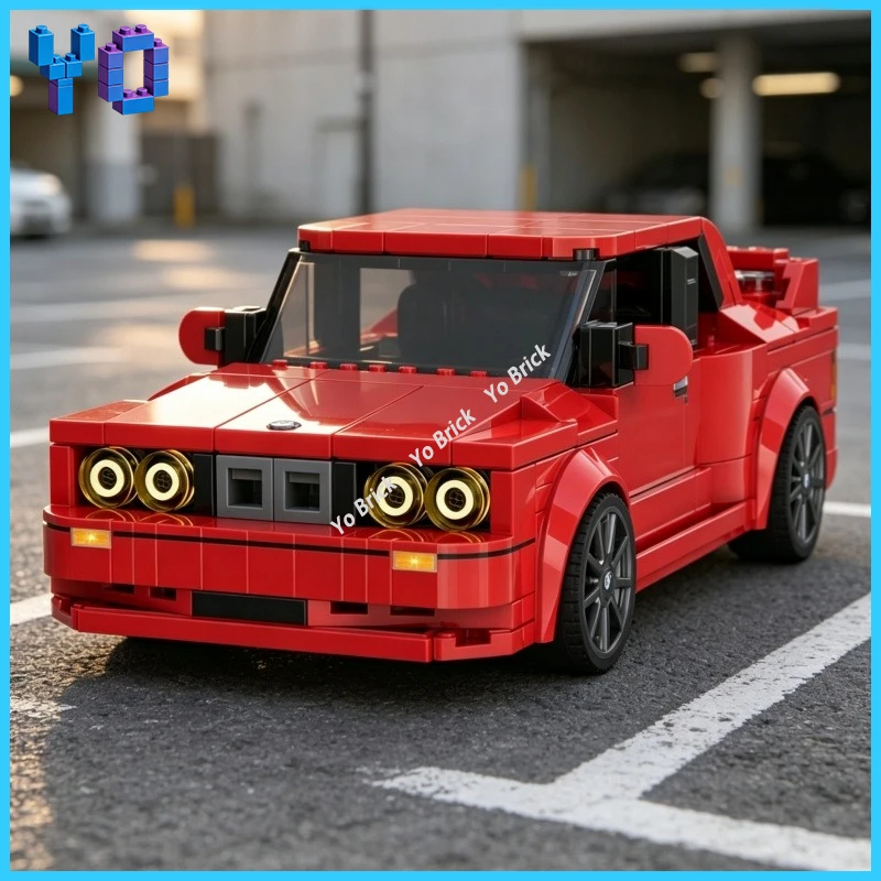 Real Retro Travel Racing Car Building Block Set, Vintage Compact High-Performance Car Mini Brick Desktop Toy