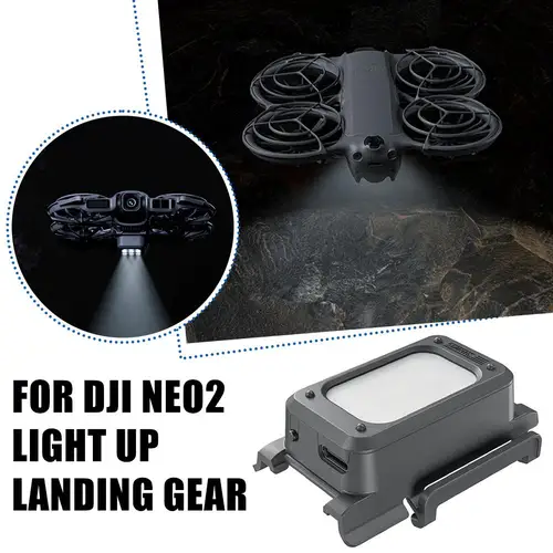 Luz nocturna para Dron, tren de aterrizaje para DJI Neo 2, accesorios, luces recargables, LED, pata de aterrizaje elevada, Kit 2 en 1