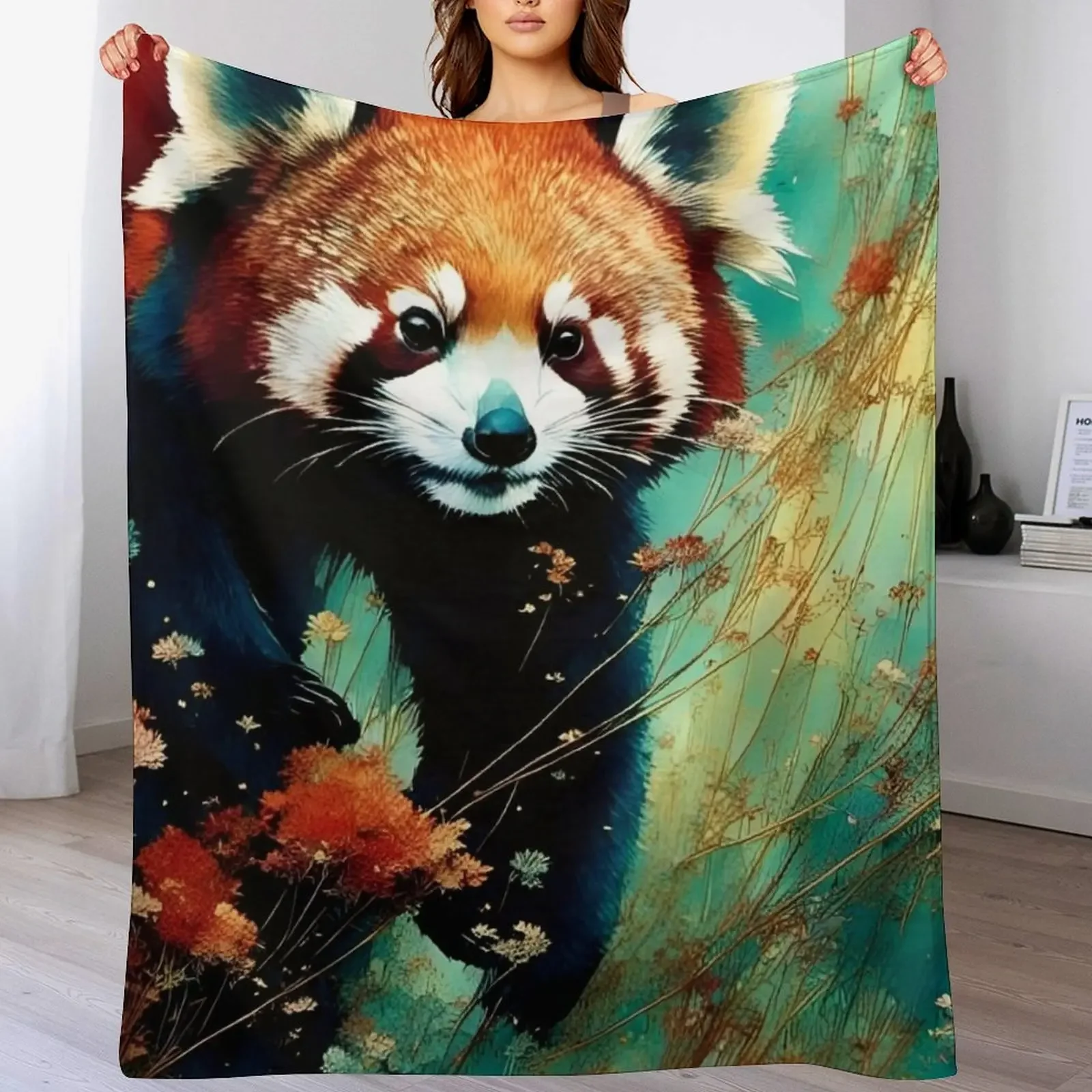 Red Panda Throw Blanket Cozy Throw Blanket for Bed Sofa Chair