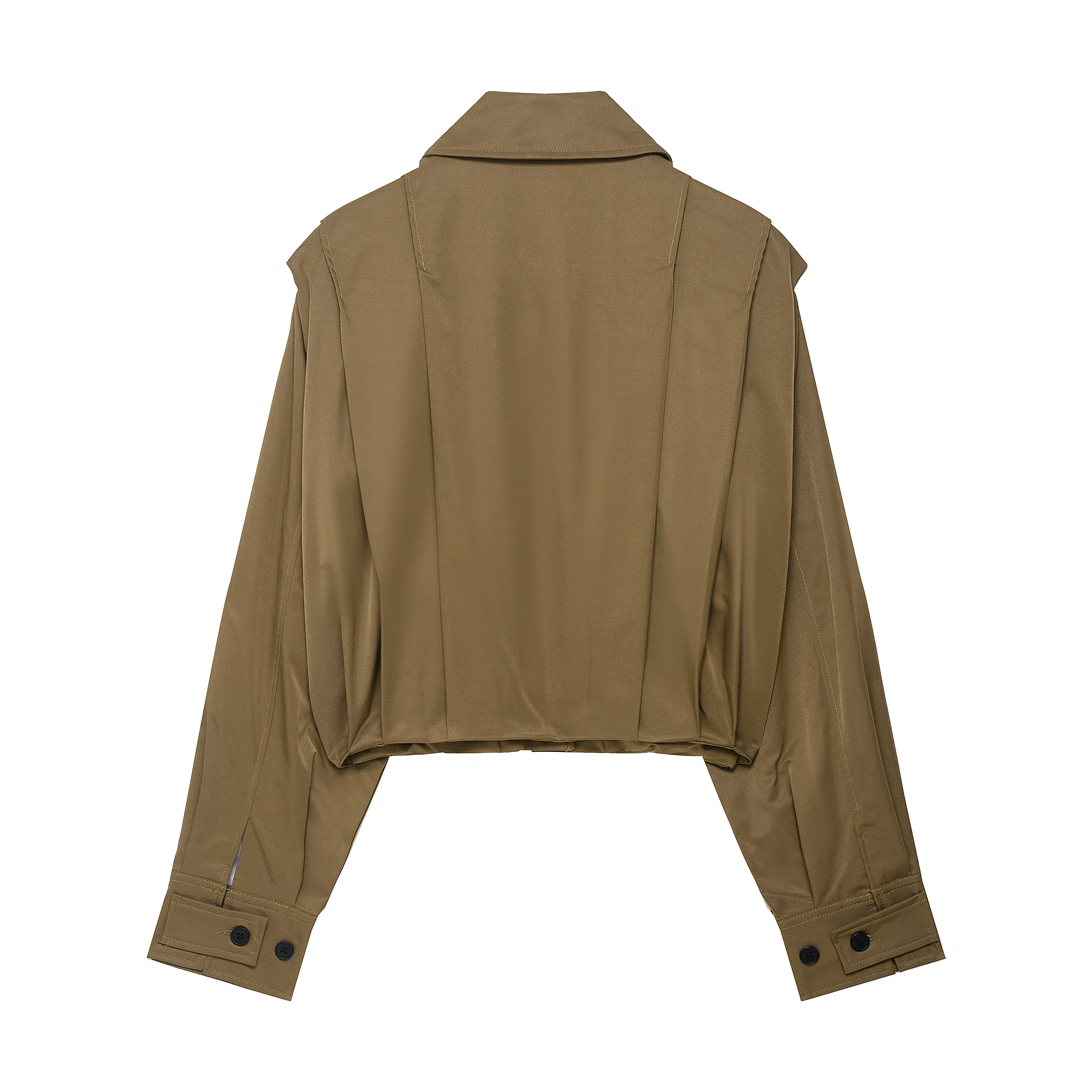 سترات نسائية من DUOPERI ذات ثنيات متينة موضة واحدة الصدر ورقبة على شكل طية صدر وأكمام طويلة ملابس نسائية أنيقة وأنيقة