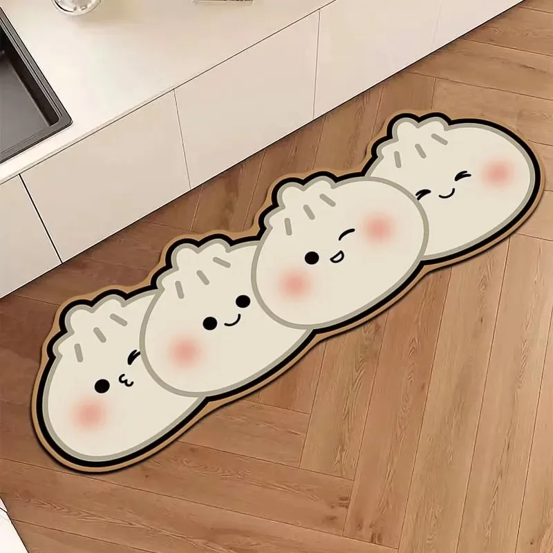 VIKAMA Cute Cartoon Long Strip Carpet, Kitchen Floor Mat, Anti-Slip Absorbent Carpet, Corridor Carpet, Home Decoration