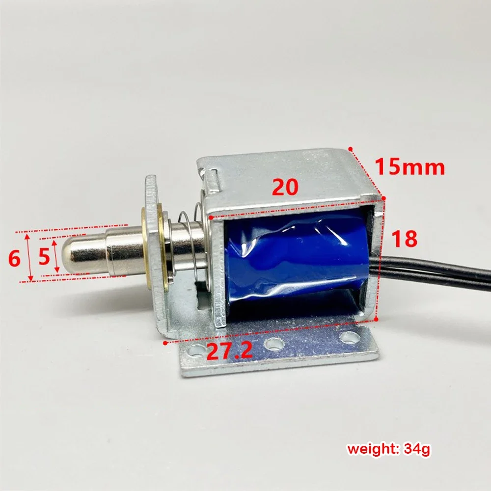 4.5mm Stroke  Electric Magnet Spring Solenoid Magnet DC 5V-12V Telescopic Electromagnet Micro Push Pull Type Plunger