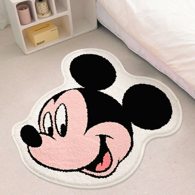 Alfombra de Cachemira de imitación de Mickey Mouse de Disney, alfombrilla de baño antideslizante de dibujos animados, cojín del Pato Donald, alfombras absorbentes para sala de estar y baño
