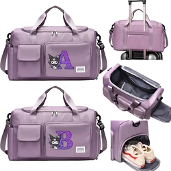 Kuromis Cartoon Tote Travel Bag Large Capacity Clothes Storage Bags Cute Gym Duffle Pack with Shoe Compartment Portable HandBag