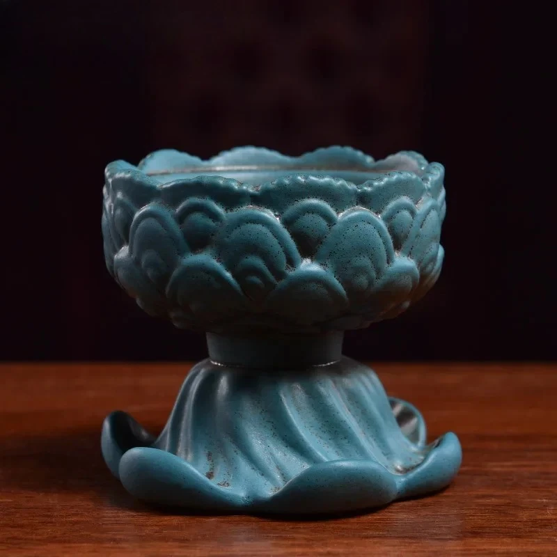 1PCS Treasures Ceramic Buddha Supplies Buddha Hall Buddha Front Incense Burner Water Cup Vase Offering Ornament