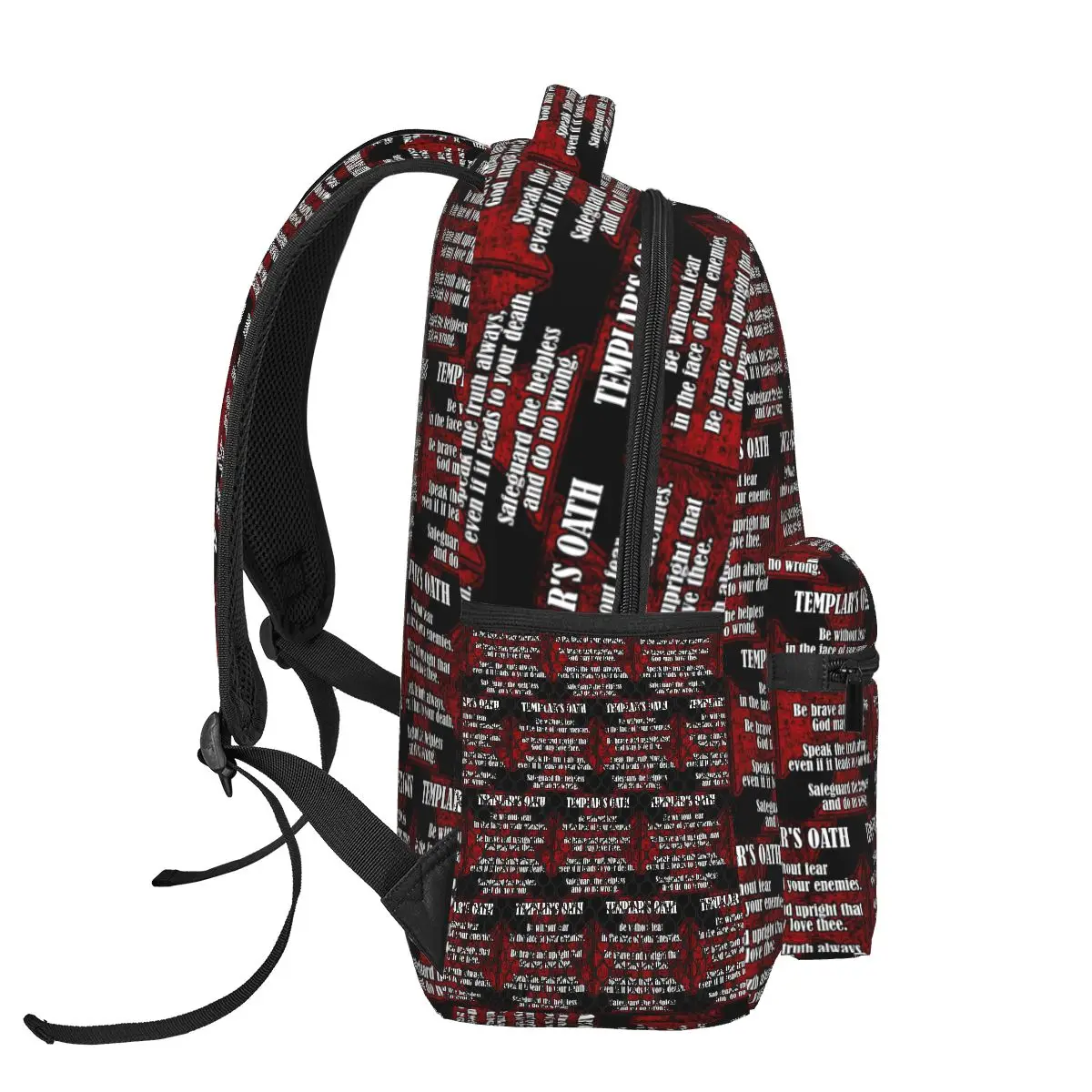 فرسان الهيكل الصليب درع رمز القرون الوسطى السيف شعار الطلب السري على ظهره Daypack BookBag حقيبة مدرسية حقائب الكتف