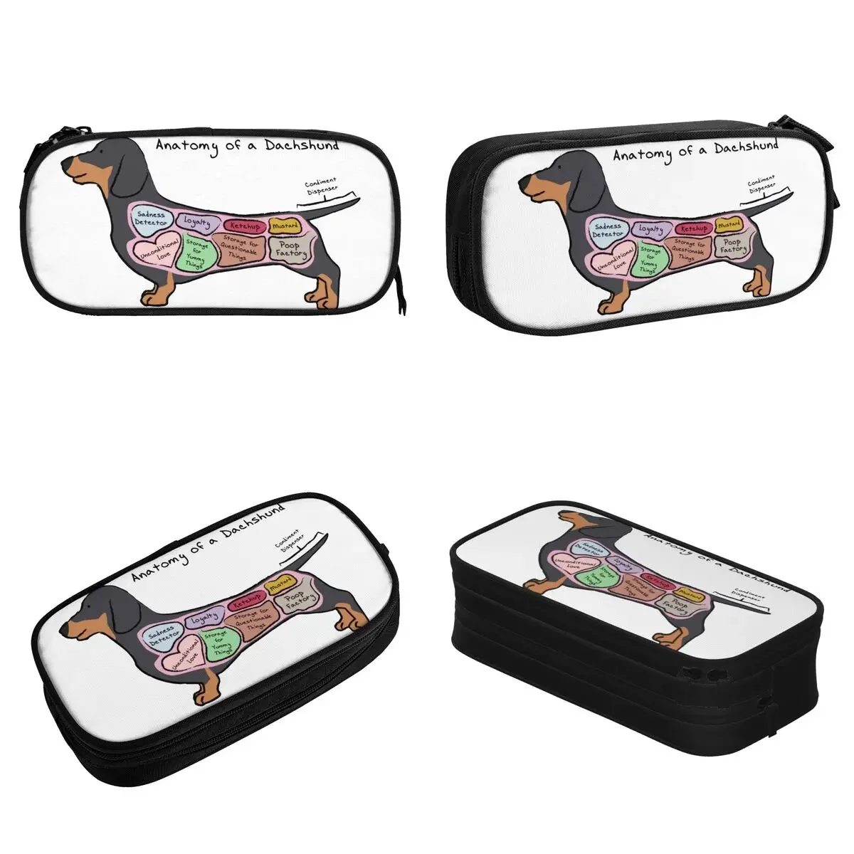 Anatomy Of A Dachshund Pencil Cases cases Pen Holder Girl Boy Large Storage  Bags Students School Gifts Stationery