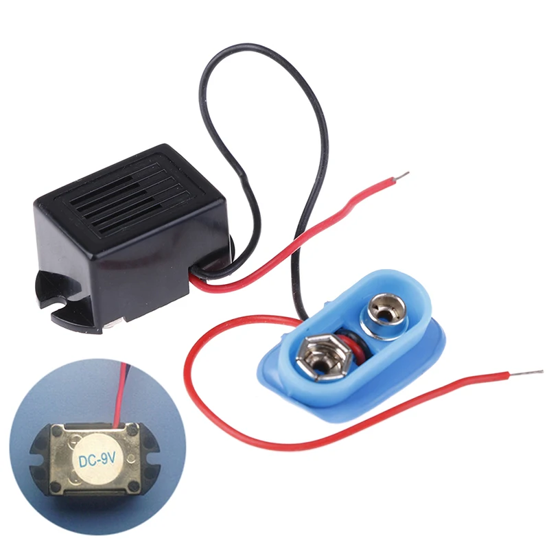 【LM】1Pcs 9V 400HZ Mechanical Buzzer With Lead Vibrating Buzzer With Battery Holder Rodent Repellent Buzzer