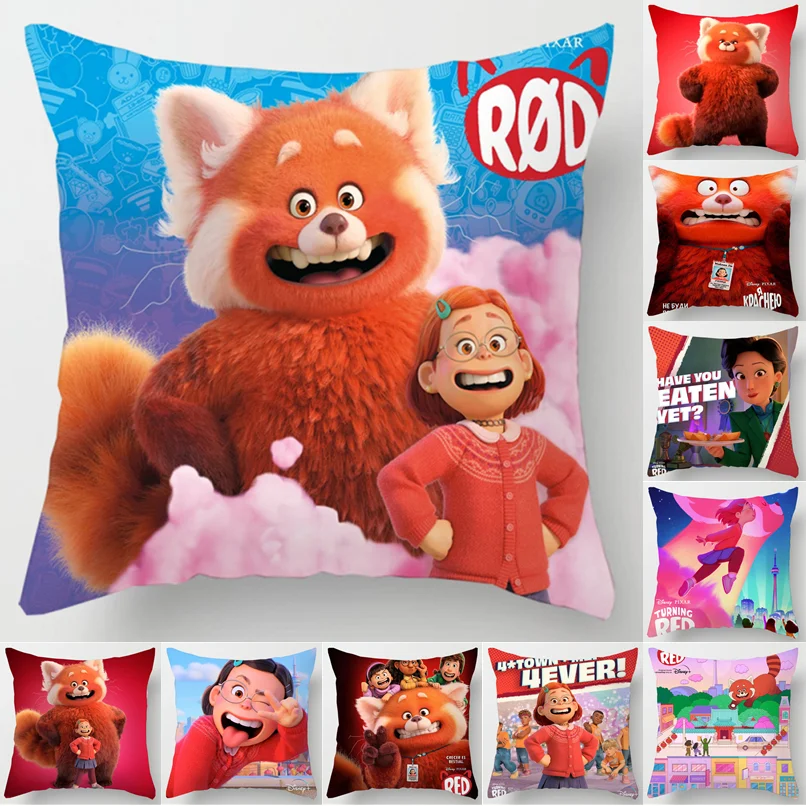 New Disney Pixar Cartoon Anime Turning Red Panda Printed Pillowcase Living Room Sofa Home Decor Pillow Case Cushion Cover Gift