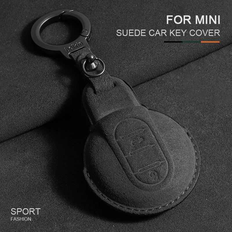 

Suede Car Smart Key Cover Case For BMW MINI COOPER S JCW ONE F54 F55 F56 F57 F60 CLUBMAN COUNTRYMAN Shell Fob Holder Accessories