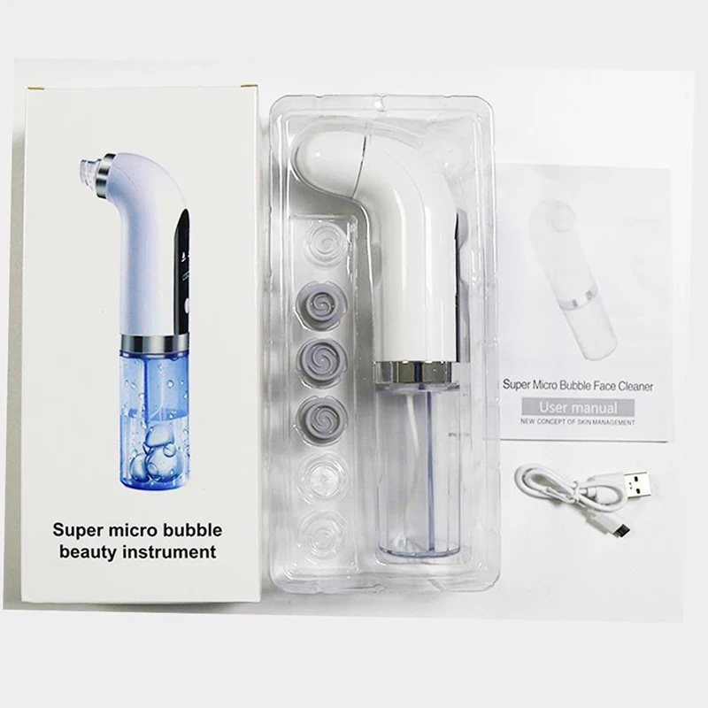 Electric Small Bubble Blackhead Remover Facial Care USB Water Cycle Acne Nose Deep Cleaner Pimple Vacuum Suction Face Scrubber