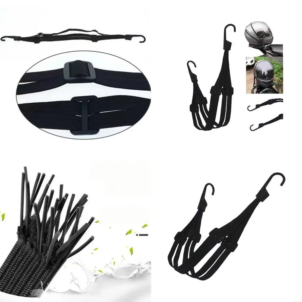 6XDF Motorcycle Accessory Stretchable Tie Down Rope Waterproof Helmet Retention System Luggage Fixing Rope