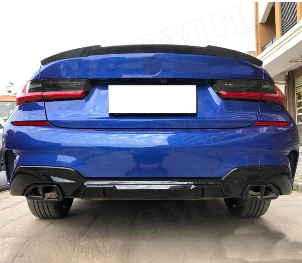 

Задний диффузор-спойлер VACOMUL PP для BMW 3 серии G20 G28 M Sport 2019-2020 с квадратными насадками на выхлопную трубу, защита бампера