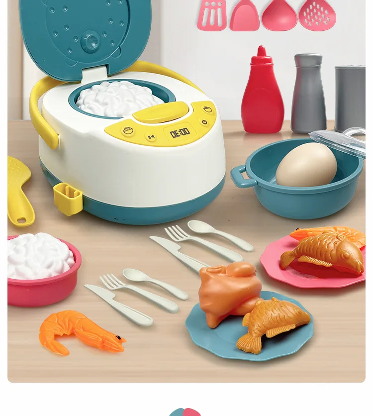 

Baby House Playing Kids Kitchen Cooking Toy Children's Microwave Oven Toy Rice Cooker fridge Bread Maker Juicer Kitchen Pretend