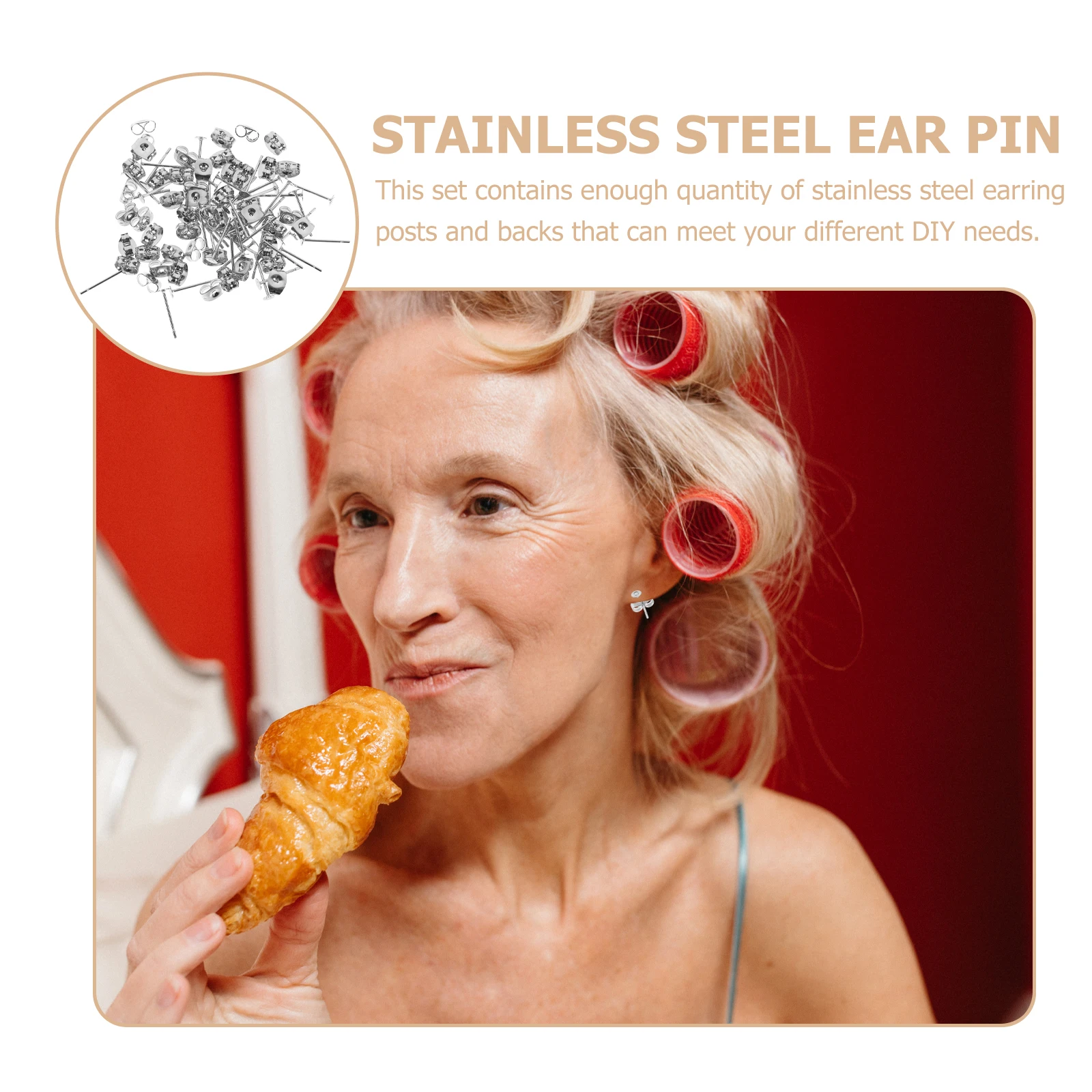 

50pcs Stainless Steel Earring Posts Backs Diy Jewelry Making Supplies Flat Post Ear Durable Corrosion Resistant For Studs Dangle