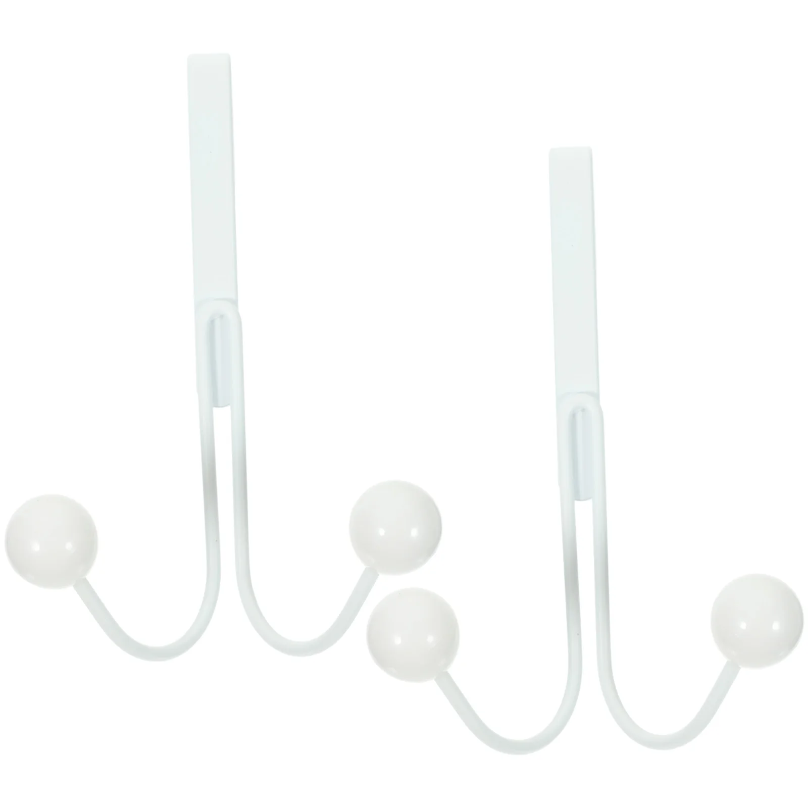 

2pcs Door Hook Heavy Duty Iron Wall Hanger Space Saving Organizer for Bedroom Closet Entryway No Drill White Matte Finish