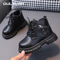 Autumn Kids Leather Shoes Fashion Comfortable Kids Short Boots Autumn Winter Boys Girls Sports Walking Casual Snow Boots