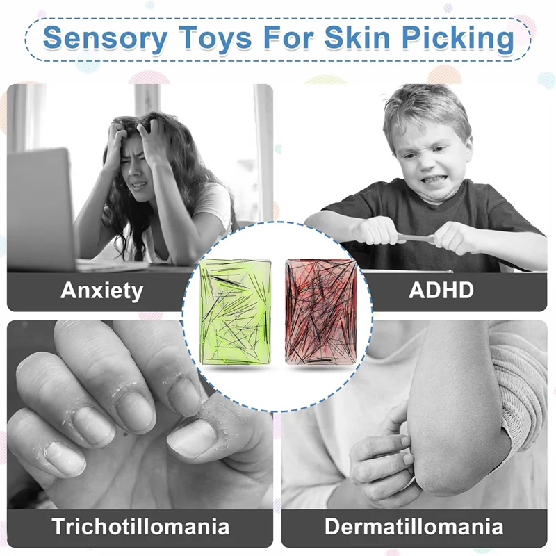 مجموعة تخفيف الضغط لقطف الجلد - عبوة من وسادات وملاقط من السيليكون، أدوات تخفيف سحب الشعر للبالغين