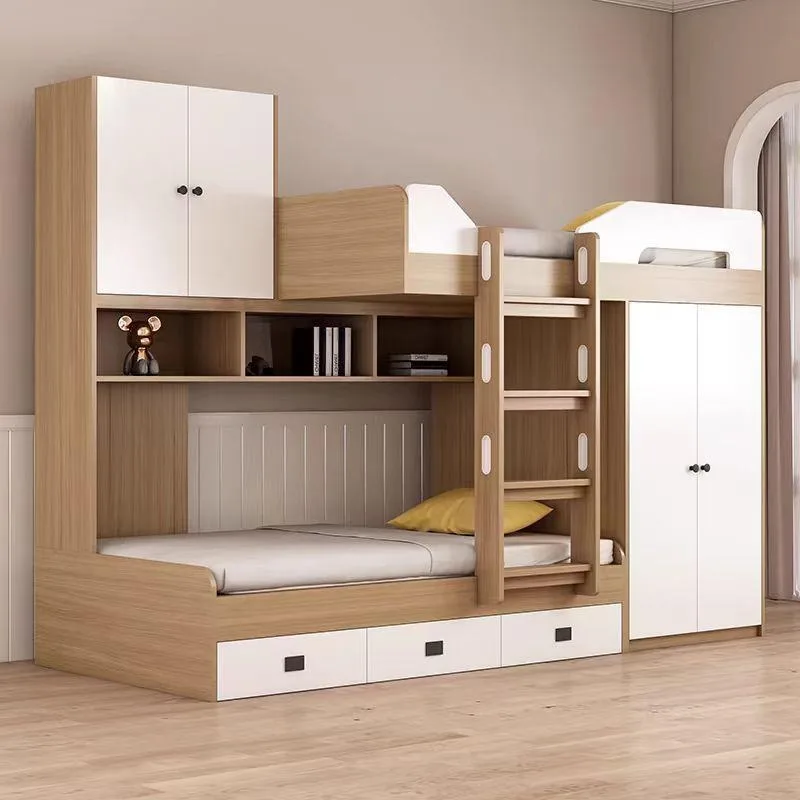 

Dislocation type upper and lower beds Bunk beds with wardrobe combination beds Small apartment upper