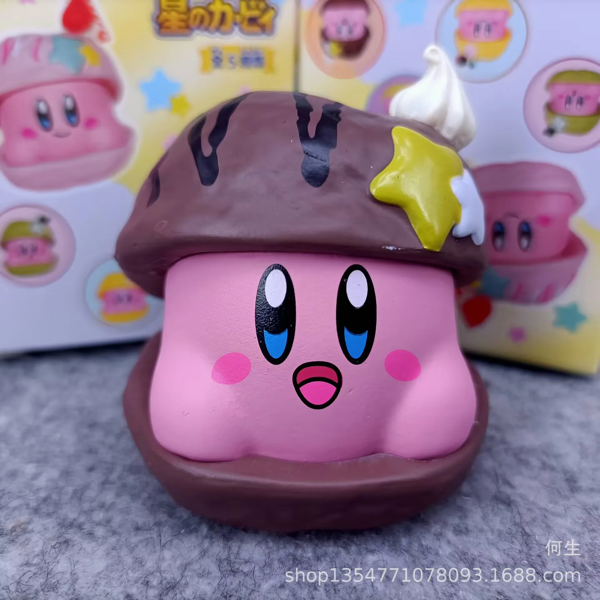 5 stks/set Anime Kirby q-versie kawaii Action Figure PVC Model Speelgoed Sleutelhanger Bureau Decor Taart ornament Collectible Gift boxed