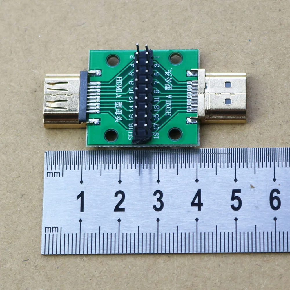 1pc HDMI Male and Female Test Board MINI Connector with Board PCB 2.54mm pitch 19/20pin DP HD A Female To Male Adapter Board