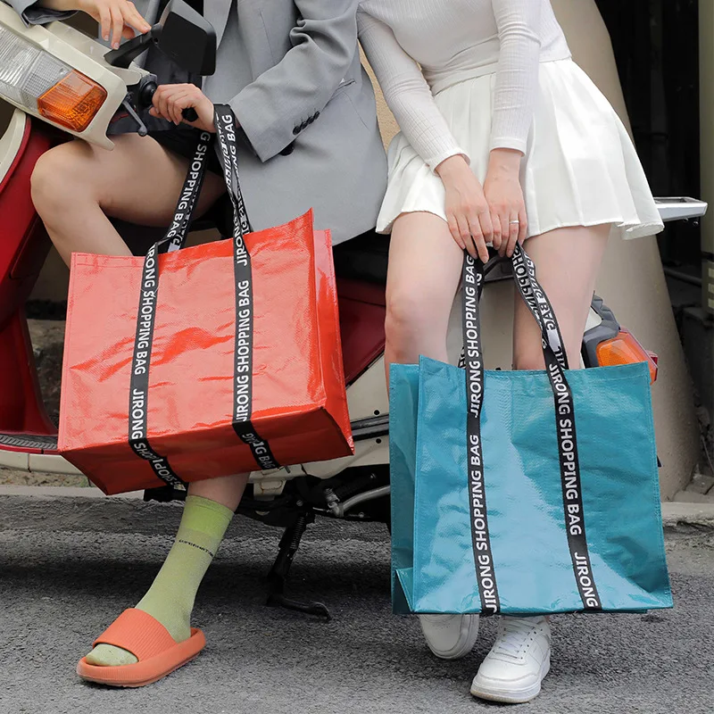 

Fashion Eco-Friendly Shopping Bag Reusable PP Braided Women's Folding Grocery Shopper Tote Bags Large Capacity Pouch Handbags