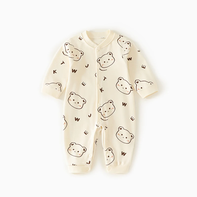 MILANCEL 0-2Y Spring Autumn Baby Clothes Newborn Jumpsuit Skin-friendly Underwear Infant Cartoon Romper Homewear